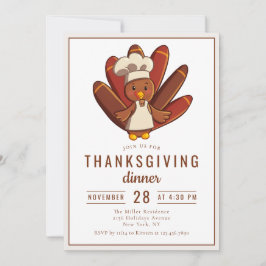 Invitación Cena de Acción de Gracias Chef de Turquía