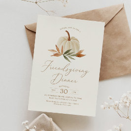 Invitación Cena de Acción de Gracias con Amigos Calabaza Acua