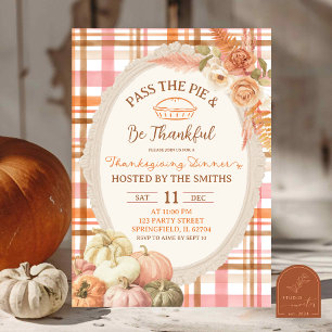 Invitación Cena de Acción de Gracias con Calabaza Caprichosa