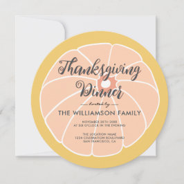 Invitación Cena de Acción de Gracias con Calabaza Moderna