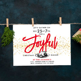 Invitación Cena de Acción de Gracias con Guión Moderno Rojo D