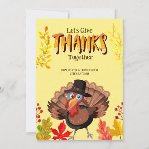 Invitación Cena de Acción de Gracias con Pavo