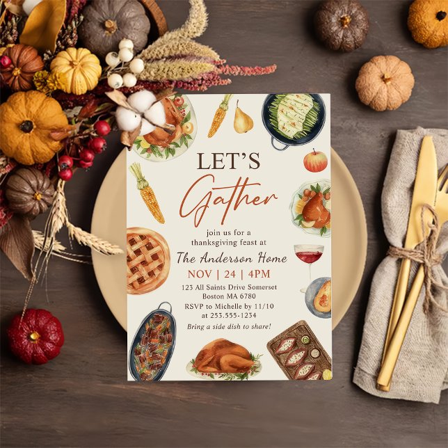 Invitación Cena de Acción de Gracias con Turquía reunámonos (Subido por el creador)