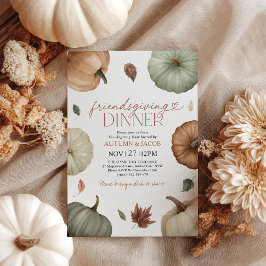 Invitación Cena de Acción de Gracias de Amigos Calabaza Otoño