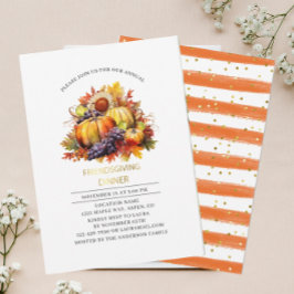 Invitación Cena de Acción de Gracias de amigos de otoño de ca