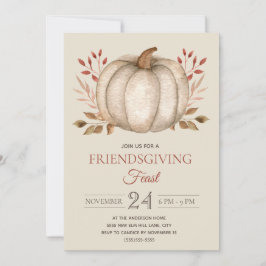 Invitación Cena de Acción de Gracias de amigos elegante rústi