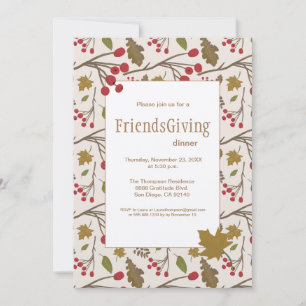 Invitación Cena de Acción de Gracias de Amigos FriendsGiving