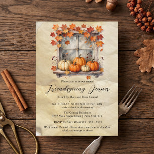 Invitación Cena de Acción de Gracias de Amigos Otoño en Venta
