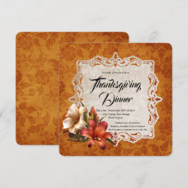 Invitación Cena de Acción de Gracias de Autumn Lilies