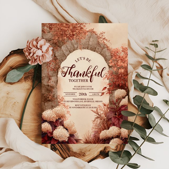 Invitación Cena de Acción de Gracias de Autumn Vineyard Arch (Subido por el creador)