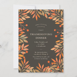 Invitación Cena de Acción de Gracias de Berries Rojos y Salve