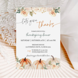 Invitación Cena de Acción de Gracias de Calabaza Rusa