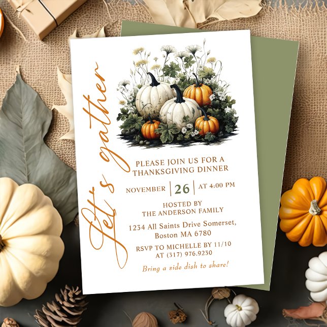 Invitación Cena de Acción de Gracias de Calabaza Rusa (Subido por el creador)