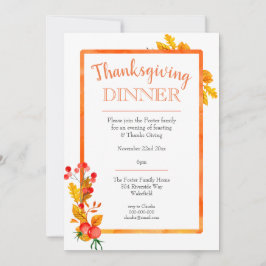 Invitación Cena de Acción de Gracias de Causas y Berries