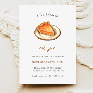 Invitación Cena de Acción de Gracias de Comer Pie