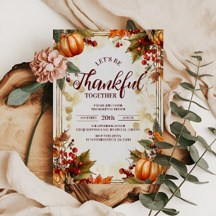 Invitación Cena de Acción de Gracias de Cosecha de Calabaza d