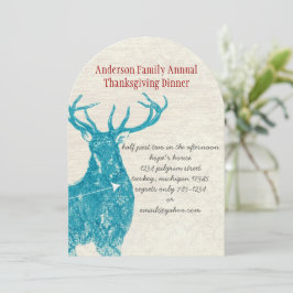 Invitación Cena de Acción de Gracias de Deer, un país ruso