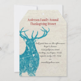 Invitación Cena de Acción de Gracias de Deer, un país ruso