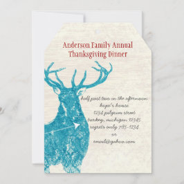 Invitación Cena de Acción de Gracias de Deer, un país ruso