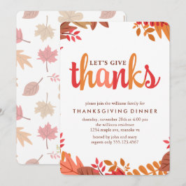 Invitación Cena de Acción de Gracias de Fall Foliage