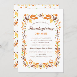 Invitación Cena de Acción de Gracias de Foliage de Otoño