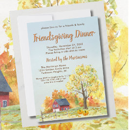 Invitación Cena de Acción de Gracias de Friendsgiving con acu