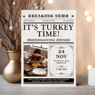 Invitación Cena de Acción de Gracias de Friendsgiving de otoñ