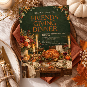 Invitación Cena de Acción de Gracias de Friendsgiving Fiesta