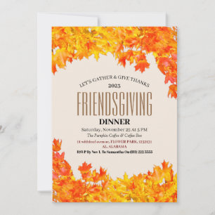 Invitación Cena de Acción de Gracias de Friendsgiving Otoño 