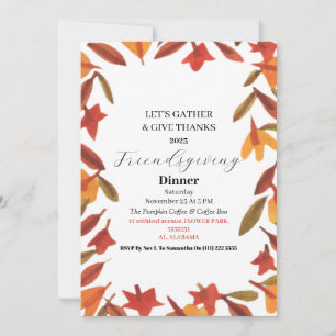Invitación Cena de Acción de Gracias de Friendsgiving Otoño 