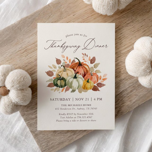 Invitación Cena de Acción de Gracias de la Calabaza Caída (Subido por el creador)