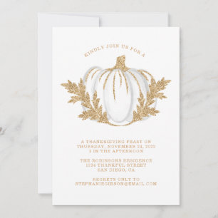Invitación Cena de Acción de Gracias de la Calabaza de Foliag