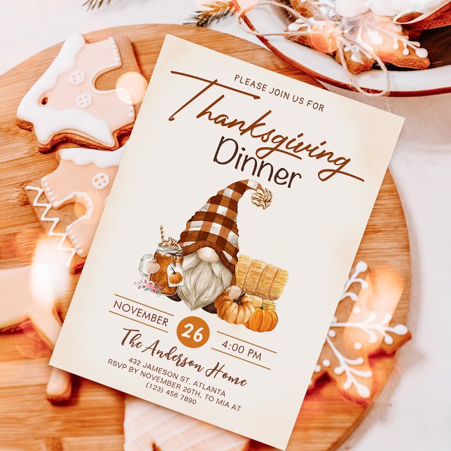 Invitación Cena de Acción de Gracias de la Calabaza de Otoño (Subido por el creador)