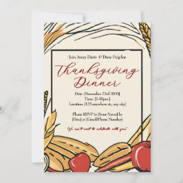 Invitación Cena de Acción de Gracias de la cosecha de maíz, m