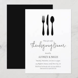 Invitación Cena de Acción de Gracias de Moda moderna