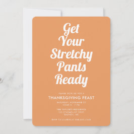 Invitación Cena de acción de gracias de Naranja Stretchy Pant