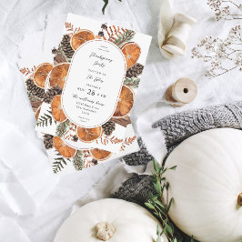 Invitación Cena de Acción de Gracias de Navidad Rústica para