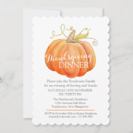 Invitación Cena de acción de gracias de otoño invita a calaba