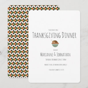 Invitación Cena de Acción de Gracias de Otoño Pavo Fiesta
