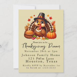 Invitación Cena de Acción de Gracias de Peregrino Turco