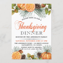 Invitación Cena de Acción de Gracias de Rustic Fall