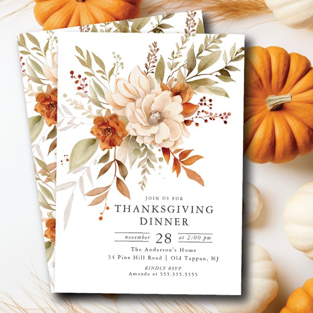 Invitación Cena de Acción de Gracias en Bloom de Otoño (Subido por el creador)