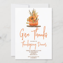 Invitación Cena de acción de gracias en el centro de calabaza