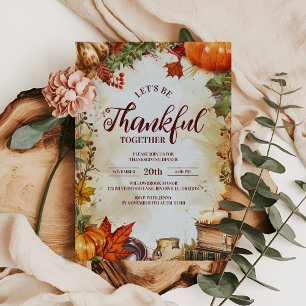 Invitación Cena de Acción de Gracias en la elegante tabla de 