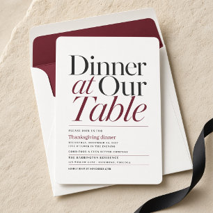 Invitación Cena de Acción de Gracias en Nuestra Mesa