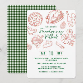 Invitación Cena de Acción de Gracias entre Amigos Comida Rúst