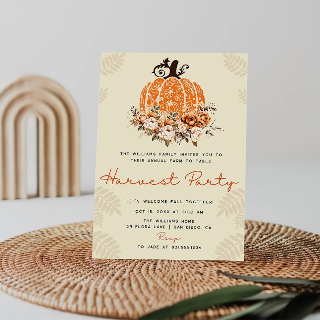 Invitación Cena de Acción de Gracias Fiesta de la cosecha de  (Subido por el creador)