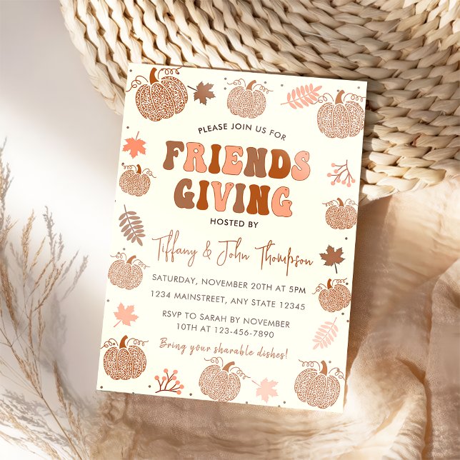Invitación Cena de Acción de Gracias Friendsgiving Otoño Cala (Subido por el creador)