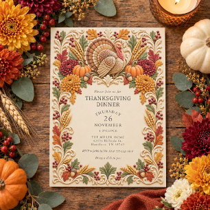 Invitación Cena de Acción de Gracias Jubileo de Otoño Pavo Co