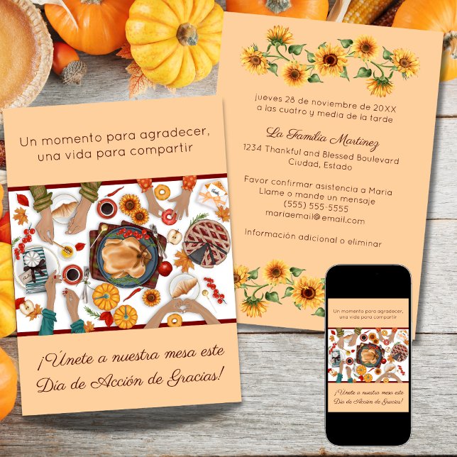 Invitación Cena de Acción de Gracias Mesa (Subido por el creador)